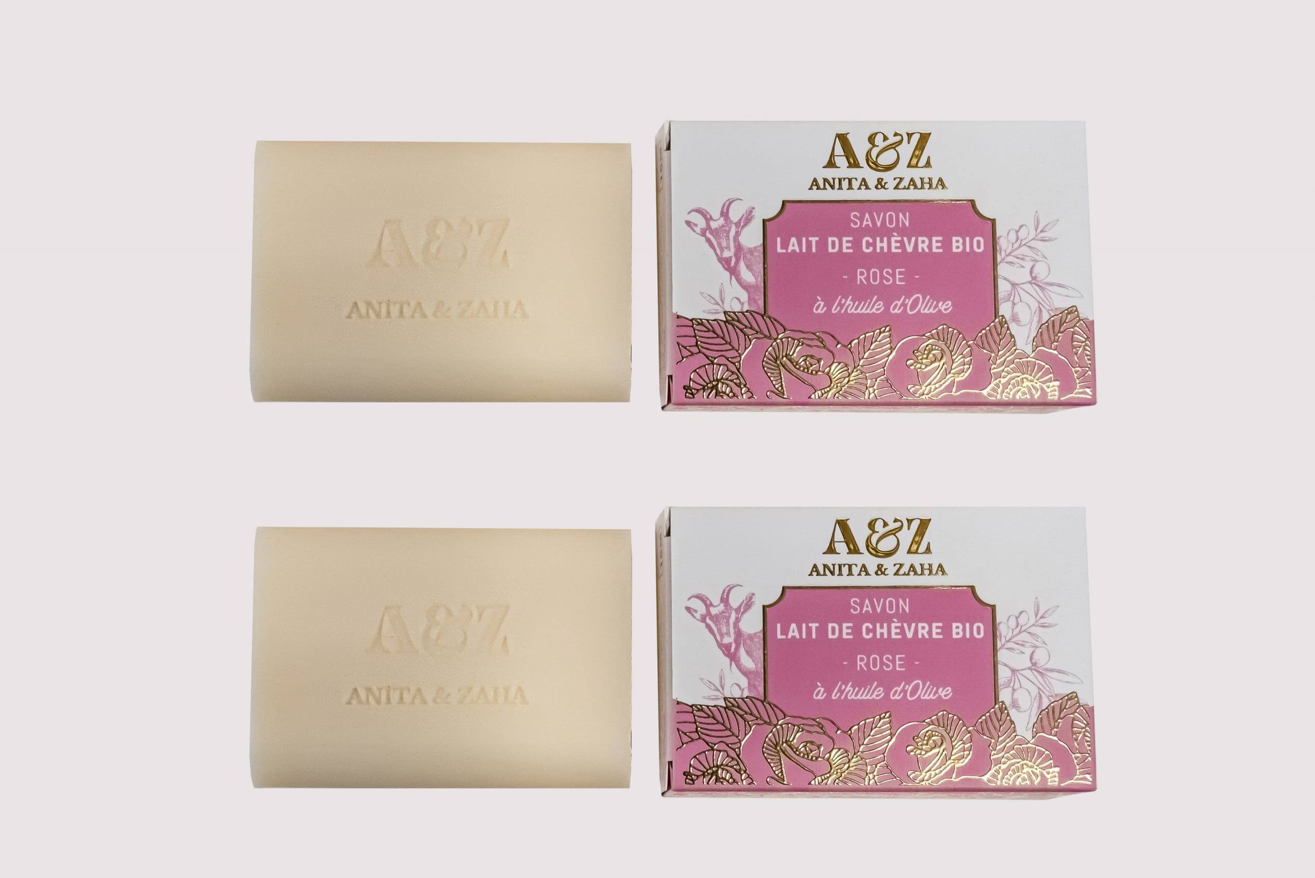 Savon au Lait de Chèvre Bio Rose - Produits Duo