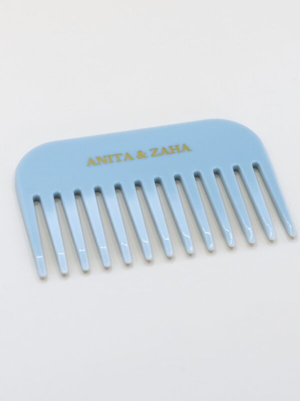 Petit Peigne à Cheveux en Acétate Bleu